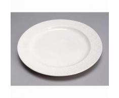 Assiette plate blanche en porcelaine D.26 cm - Lot de 6 pièces ADELIE