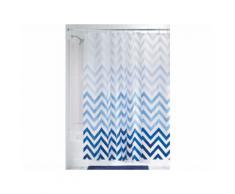 Rideau de douche 100% PEVA motif chevron 183x183cm OMBRE Bleu
