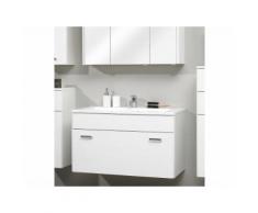 Meuble sous-vasque 1 tiroir avec vasque en marbre NEVILLE Avec armoire 90 cm