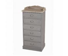 Chiffonnier 6 tiroirs en bois bicolore L48xH102cm CAPUCINE