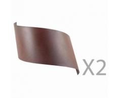 Lot de 2 appliques murale design en métal longueur 26cm Vira Marron Vieilli