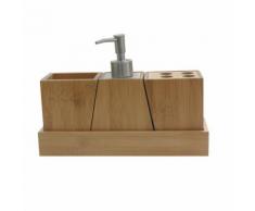 Set de 3 pièces salle de bain emboitables en bambou BAMBOU