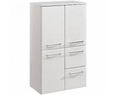 Colonne salle de bain 3 portes 2 tiroirs H104 cm BRADLEY Blanc