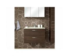 Meuble sous-vasque 2 tiroirs Longueur 73 cm WILLIAMS Moka Avec armoire