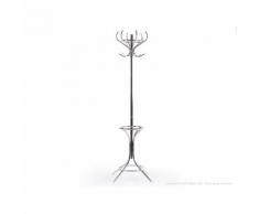 Porte-manteau perroquet en métal coloris chrome 62x62x175cm HOME