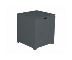 Coffre de rangement en acacia FSC 45x45x50cm 101L JARDIN SECRET Anthracite