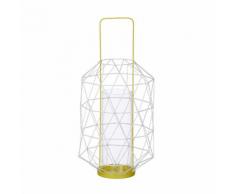 Lanterne ajourée en métal et verre H.50cm ESPACE Jaune
