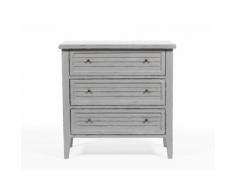 Commode en bois 3 tiroirs Longueur 80 cm OUESSANT Gris Gris