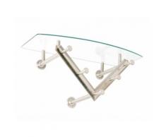 Patère avec étagère murale en acier/verre trempé - L58xP28xH26cm FLIX