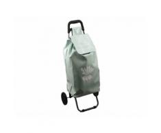 Chariot de course 2 roues 48L en vinyle et acier avec motif 95.5x37.3x30cm SCANDI COLORAMA Vert amande