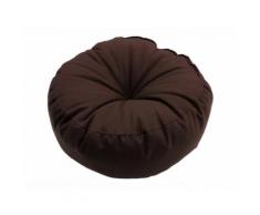 Coussin de sol uni capiton central 100% coton garnissage polyester ROMEO Cacao Rond