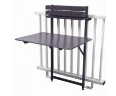 Table de balcon pliante rabattable en acier hauteur 115cm BISTRO Prune