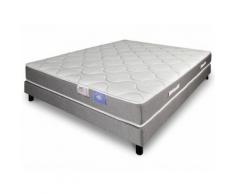 Matelas ressorts ensachés avec 5 zones de confort et tissu biocéramique DYNAMIR// Label BELLE LITERIE Avec sommier gris 140x190cm