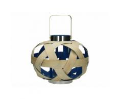 Lanterne ronde en bambou bicolore H.30 cm PEP'S Bleu