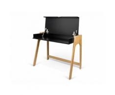 Bureau pupitre en bois et pieds massif L94 cm AURA