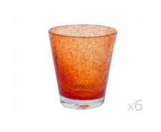 Verre à eau effet bulle D.9xH.10cm - Lot de 6 YAM Orange