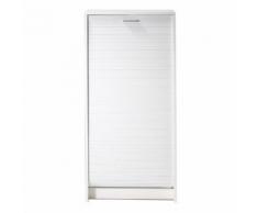 Meuble à chaussures 21 paires en bois H121cm caisson blanc SHOOT Blanc