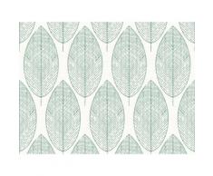 Papier peint 100% intissé motif feuille ajourée vert 10.05x0.52m KORI