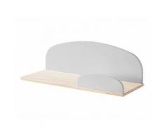 Etagère enfant en bois brut et laqué Longueur 65cm KARIBOU Gris clair