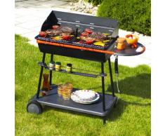 Barbecue charbon bois QOOKA A700 en acier 106.5x46.5 cm