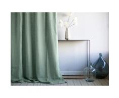 Rideau tamisant à pattes cachées uni 100% lin lavé 185gr/m2 140x250cm JAMES Vert amande