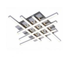 Plafonnier carré LED en métal et acrylique brossé longueur 38cm Otok