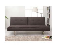 Banquette clic-clac 3 positions tissu 2 places effet matelassé LUCY Taupe