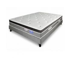 Matelas ressorts ensachés avec surmatelas intégré DUETTOR//Label BELLE LITERIE Avec sommier gris 180x200cm