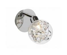 Spot LED orientable en métal chromé et verre diamètre 10cm Cinta