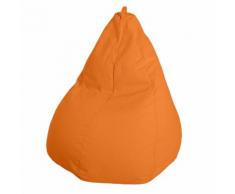 Pouf poire 100% coton garnissage billes polystyrène D75x110cm Orange