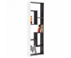 Bibliothèque design blanc/noir 3+2 niches L36.1xP14.7xH120.2cm GOLD