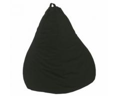 Pouf poire 100% coton garnissage billes polystyrène D75x110cm Noir