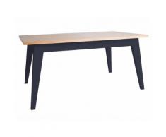 Table à manger rectangulaire en bois à rallonge Longueur 160 / 205 cm BLEUET