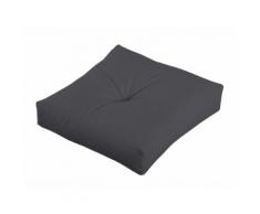 Coussin de sol uni capiton central 100% coton garnissage polyester ROMEO Gris métal Carré