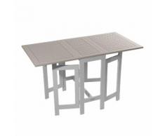 Table console de jardin pliante en acacia 75 à 130x65cm BURANO Argile douce