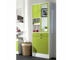 Armoire salle de bain L62.6xP28.4x181.1cm BANIO Blanc / Vert