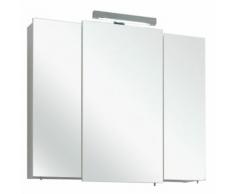 Armoire de toilette 3 portes miroir avec éclairage LED WEASLEY Blanc 68 cm