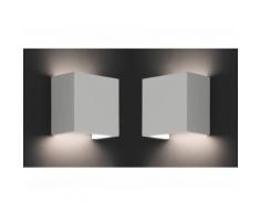 Lot de 2 appliques murales carrées en plâtre longueur 12.5cm Oslo