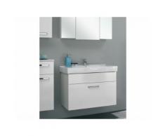 Meuble sous-vasque 1 tiroir avec vasque Longueur 75 cm WEASLEY Blanc Avec armoire