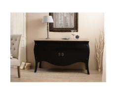 Buffet bas en bois de manguier 2 portes L140cm CLOVIS Noir