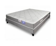 Matelas ressorts ensachés avec 5 zones de confort et tissu biocéramique DYNAMIR// Label BELLE LITERIE Avec sommier gris 180x200cm