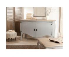 Buffet bas en bois de manguier 2 portes L140cm CLOVIS Bleu ardoise