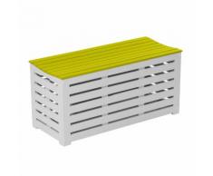 Banc / coffre de jardin en acacia 90x38x43cm - 147L BURANO Vert anis