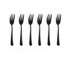 Fourchettes à gâteau en inox finition mat - Set de 6 pièces AUSTIN Noir