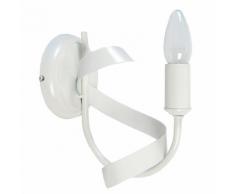 Applique en métal façon bougeoir hauteur 20cm Monaco Blanc