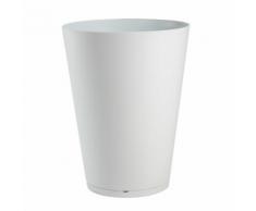 Pot de fleur rond en polypropylène diamètre 40 cm soucoupe intégrée TOKYO Blanc