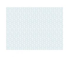 Papier peint vinyle expansé intissé motif géométrique blanc sur fond bleu 10.05x0.52m NELIO
