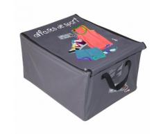 Boite de rangement tissu mes affaires de sport gris 50x40x28.5cm MES AFFAIRES