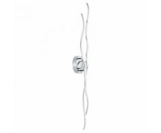 Plafonnier LED en métal chromé et verre transparent longueur 116cm Roncade