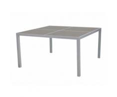 Table de jardin carrée en aluminium et plateau en verre 140x140cm SUNNY